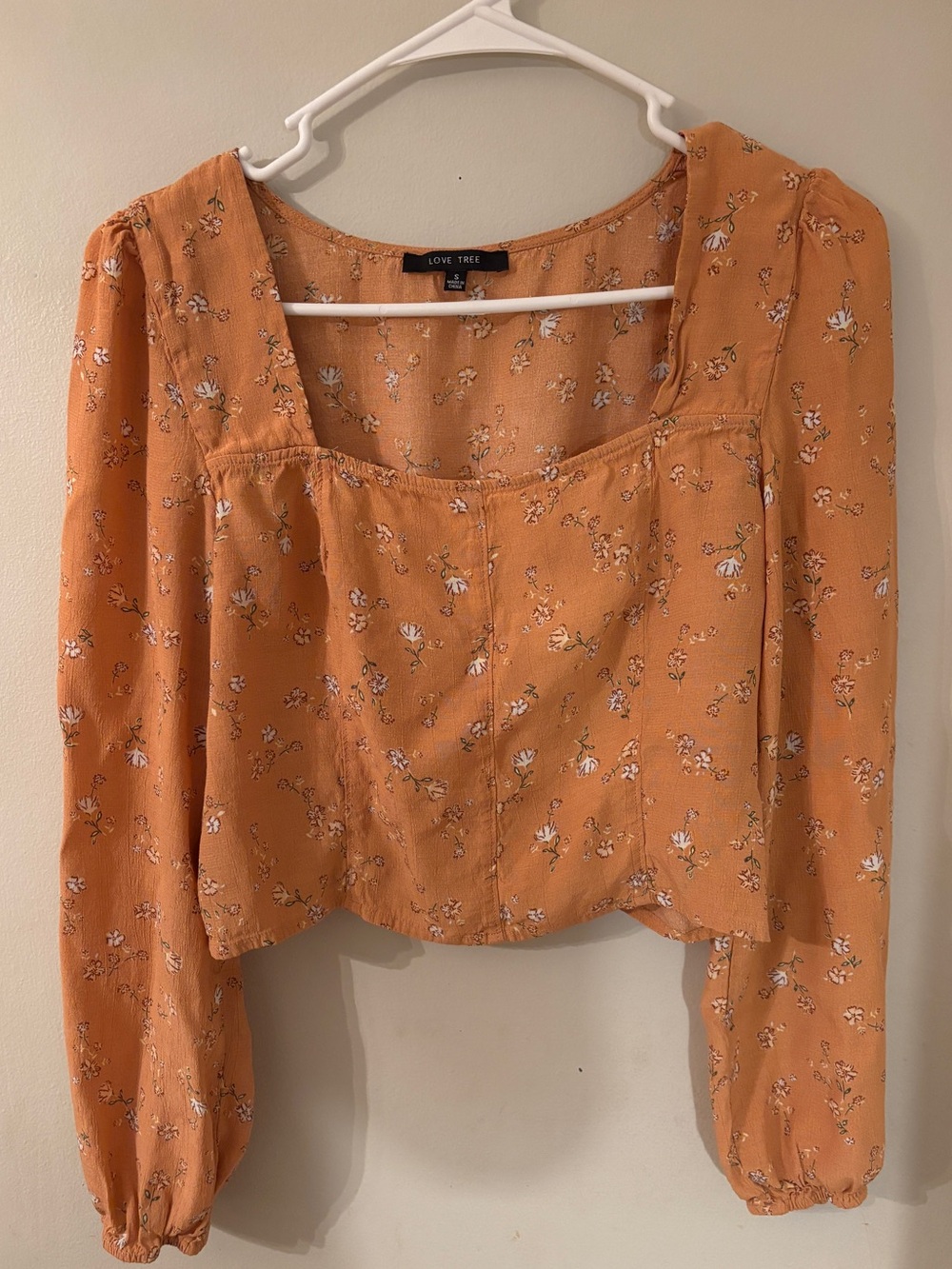Floral Smocked Back Crop Top | Women’s Small By Love Tree
